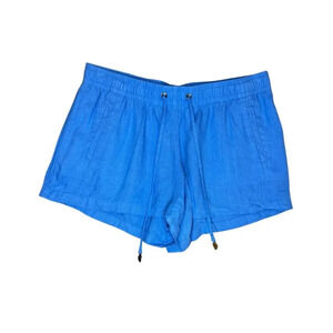 Lilly Pulitzer Women's Blue Linen Shorts Size Medium Casual Summer Wear EUC
